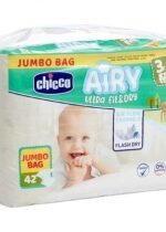 Produkt oferowany przez sklep:  Chicco Pieluchy Airy Diapers Midi (4-9 kg) Jumbo Bag 42 szt.