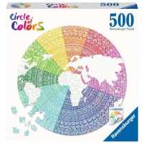 Produkt oferowany przez sklep:  Puzzle okrągłe 500 el. Circle of Colors. Paleta kolorów. Mandala 171682 Ravensburger