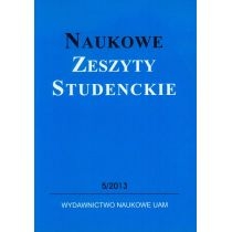 Produkt oferowany przez sklep:  Naukowe Zeszyty Studenckie 5 / 2013