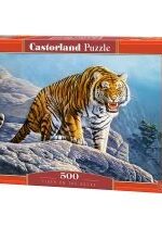 Produkt oferowany przez sklep:  Puzzle 500 el. Tygrys na skale Castorland