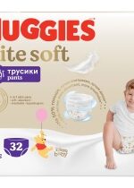 Produkt oferowany przez sklep:  Huggies Pieluchomajtki Mega Pants 6 (15-25 kg) Elite Soft 32 szt.