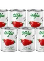 Produkt oferowany przez sklep:  Manfuso Pomidory bez skórki bezglutenowe Zestaw 6 x 400 g Bio