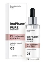 Produkt oferowany przez sklep:  InoPharm Nawilżające serum do twarzy z 2% kwasem hialuronowym i prowitaminą B5 30 ml