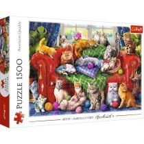 Produkt oferowany przez sklep:  Puzzle 1500 el. Kociaki na sofie Trefl