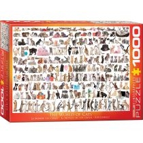 Produkt oferowany przez sklep:  Puzzle 1000 el. Świat kotów Eurographics